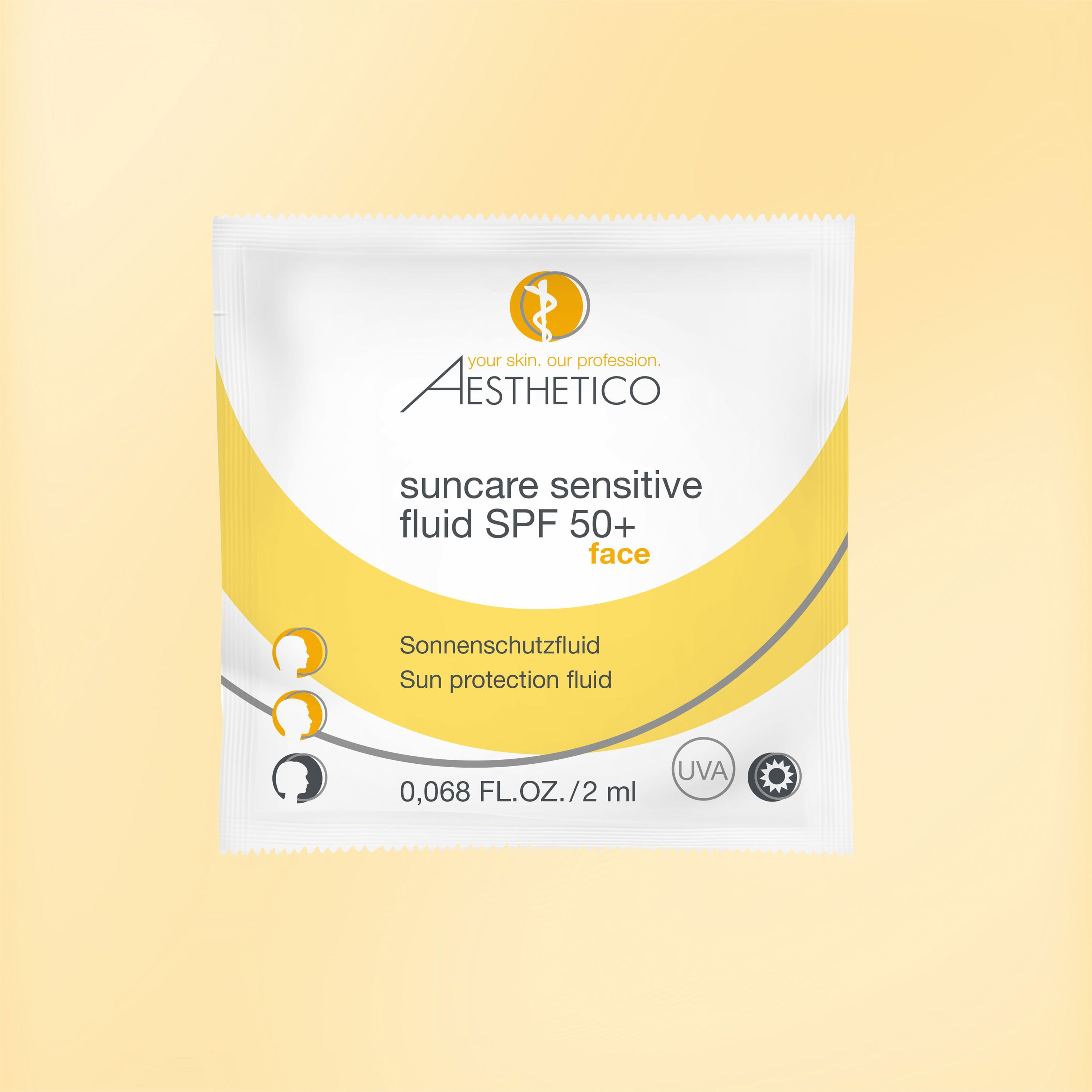 AESTHETICO Probesachet suncare sensitive fluid SPF 50+, 2 ml