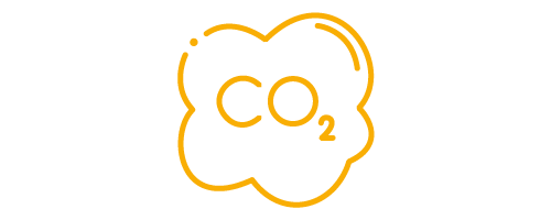 Gelbes Icons einer CO2-Wolke