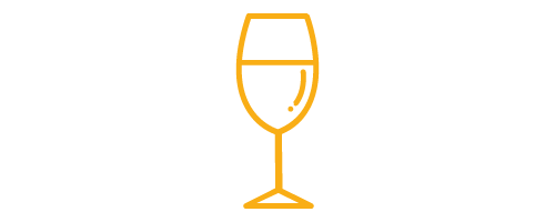 Gelbes Icon eines Weinglases