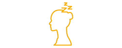 Gelbes Icons einer schlafenden Frau