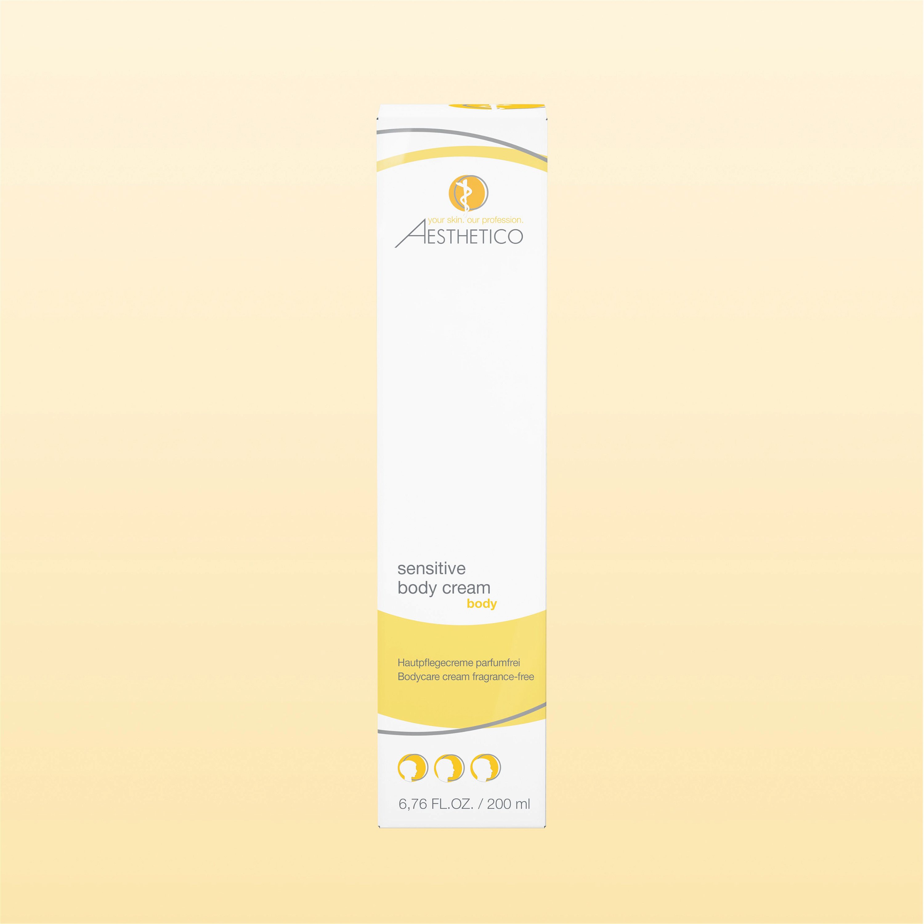 Umverpackung AESTHETICO sensitive body cream, 200ml