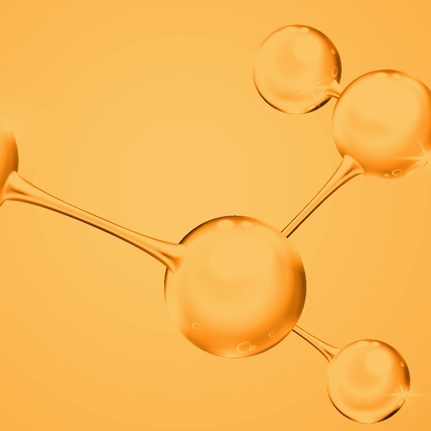 Peptide Molekül auf gelbem Hintergrund