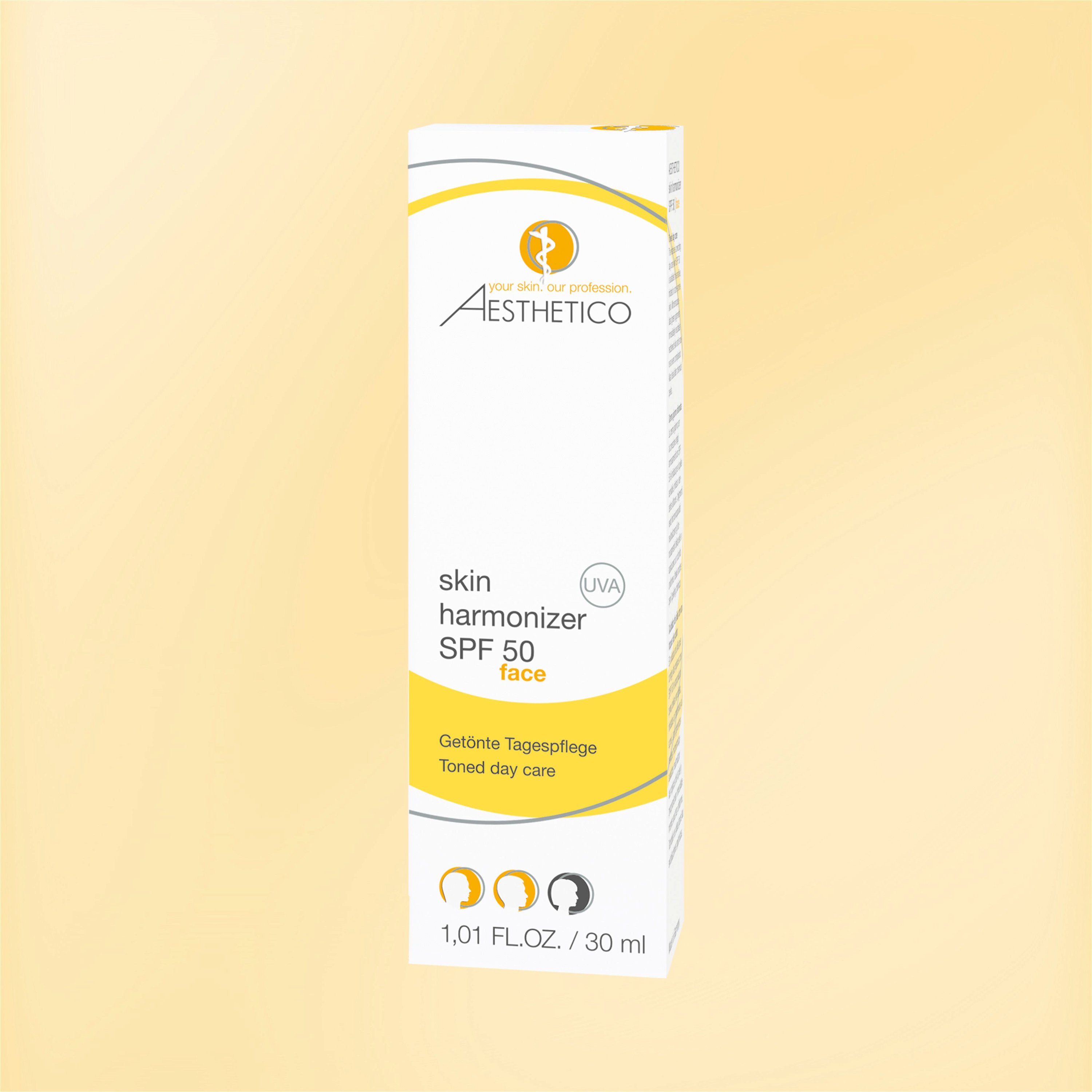 Umverpackung AESTHETICO skin harmonizer SPF 50, 30 ml