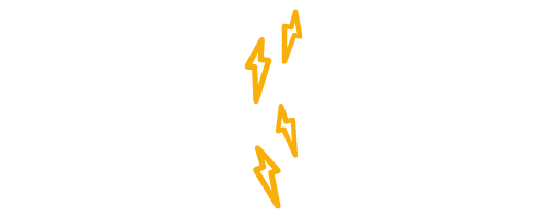 Gelbes Icon von vier Blitzen
