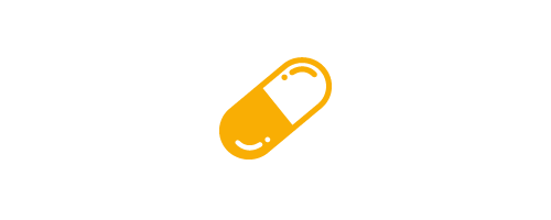 Gelbes Icon einer Medikamentenkapsel